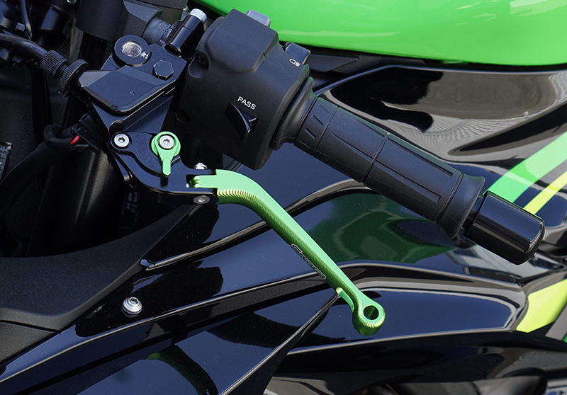 NINJA250 NINJA400 Z250 Z400 6段階アジャスター 可倒式 クラッチレバー＆ブレーキレバーセット 青 SNIPER スナイパー SP0107BL_画像3