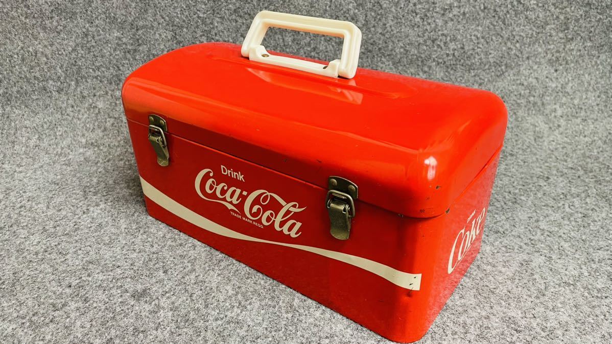 Coca-Cola コカ・コーラ コカコーラ 缶 ブリキ缶 赤 小物入れ ボックス インテリア s955_画像1