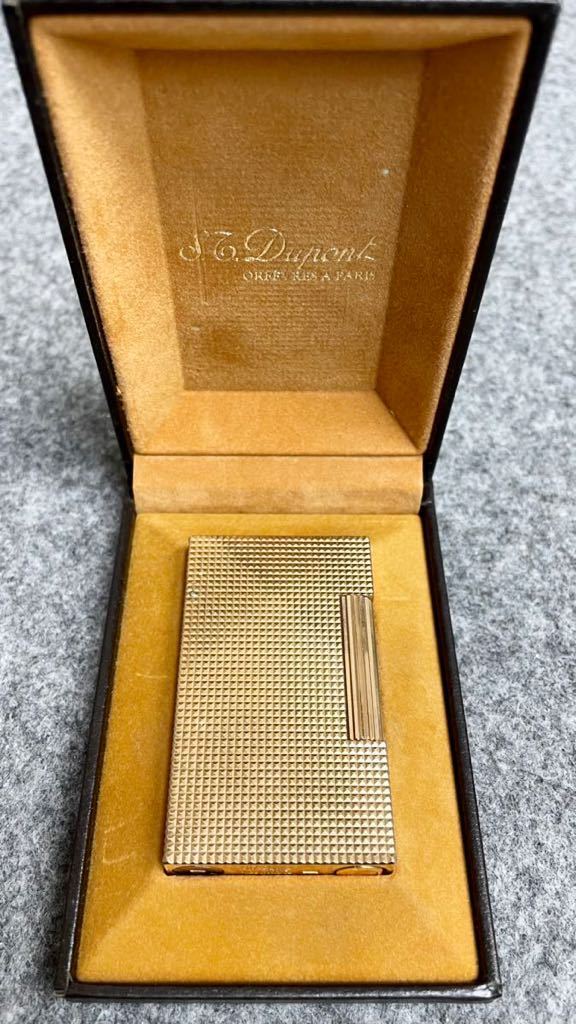 S.T.Dupont デュポン ガスライター ゴールドカラー ライン2 箱付き s00の商品写真