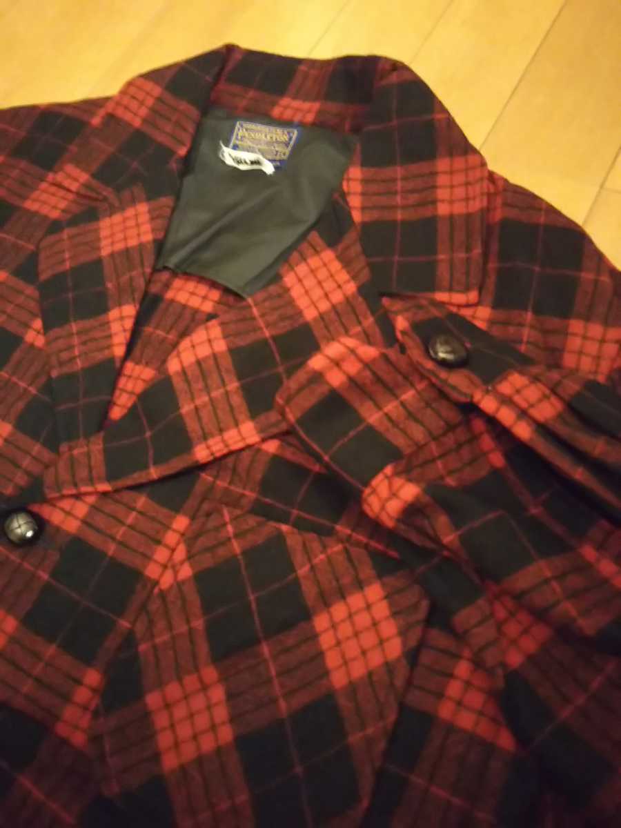 ペンドルトン PENDLETONビンテージ vintage ウール ジャケット レア バージンウール ヘビーチェック US ビンテージ made in USA 赤黒_画像3