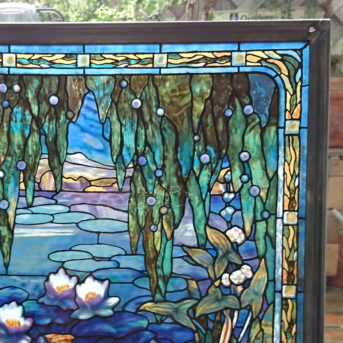 AIKU-YA】送料無料グリュベール ステンドグラス Water Lily Pond 睡蓮