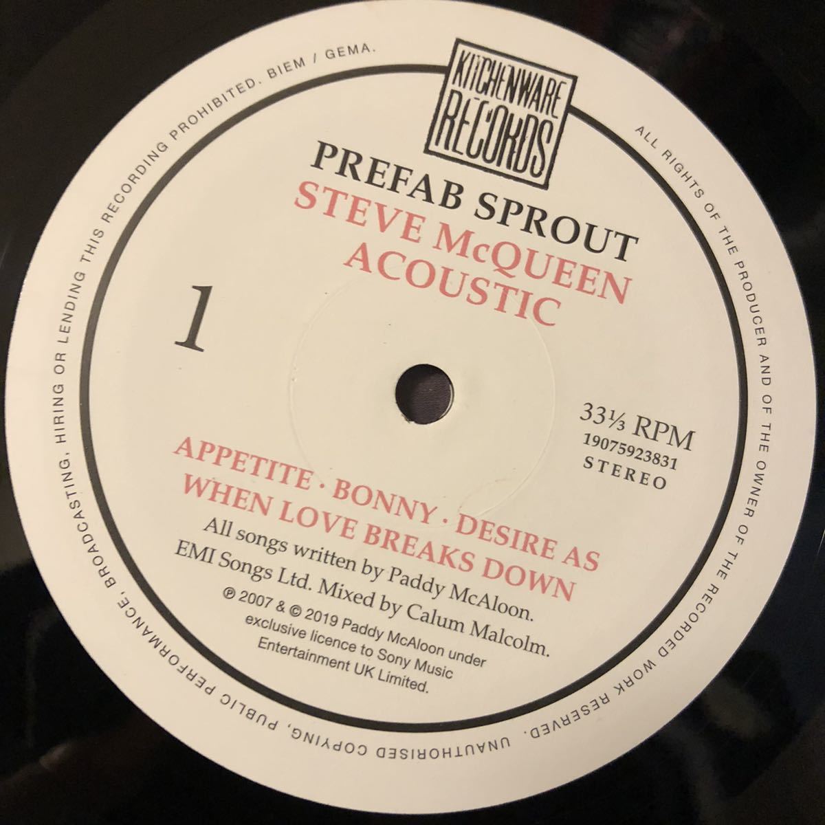 Prefab Sprout Steve McQueen Acoustic LP レコード プリファブ