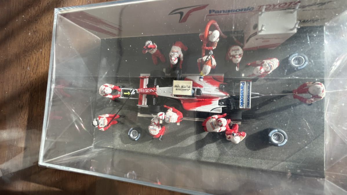 ミニチャンプス 1/43トヨタ TＦ102ミカサロ ピットストップジオラマ の