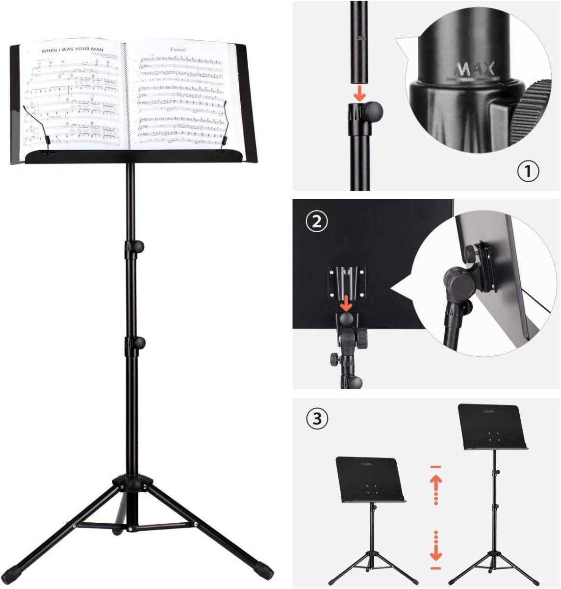  normal version CAHAYA music stand desk folding ( patent (special permission) number No 007958624-0001) 2.. . talent musical score file attaching musical score k