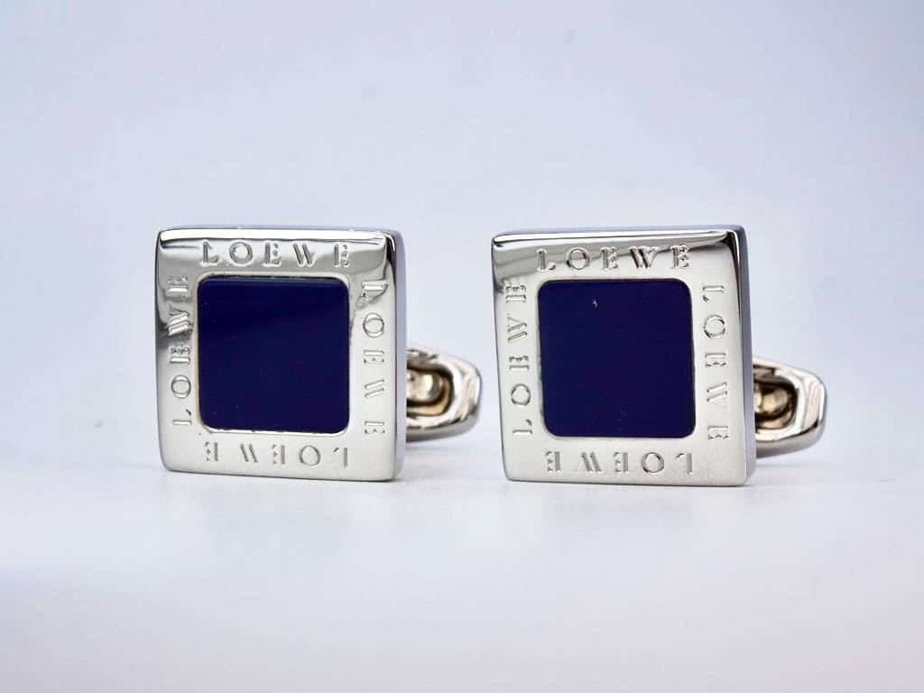 Loewe スクエア　イタリア製　シルバー　カフス　カフリンクス　cufflinks ロエベ