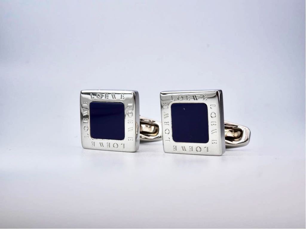 Loewe スクエア　イタリア製　シルバー　カフス　カフリンクス　cufflinks ロエベ