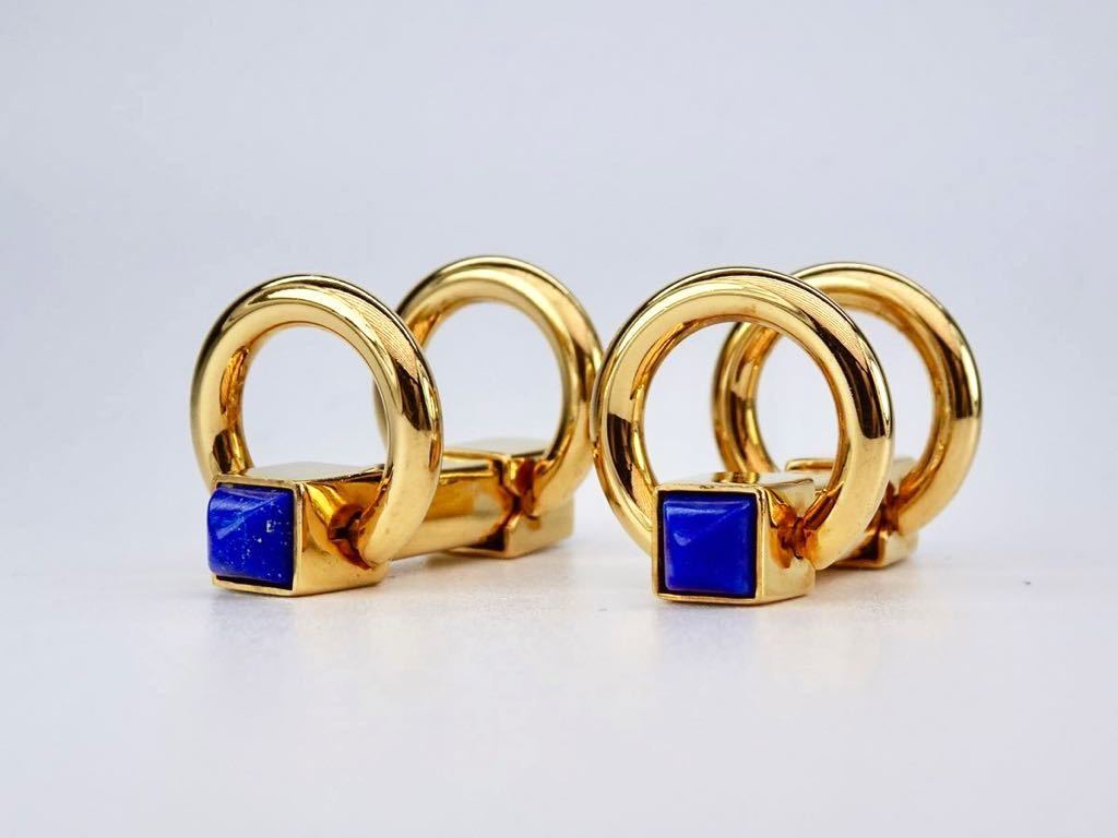 ダンヒル　ラピスラズリ　リング　ゴールド　カフス　カフリンクス　cufflinks Alfred Dunhill_画像1