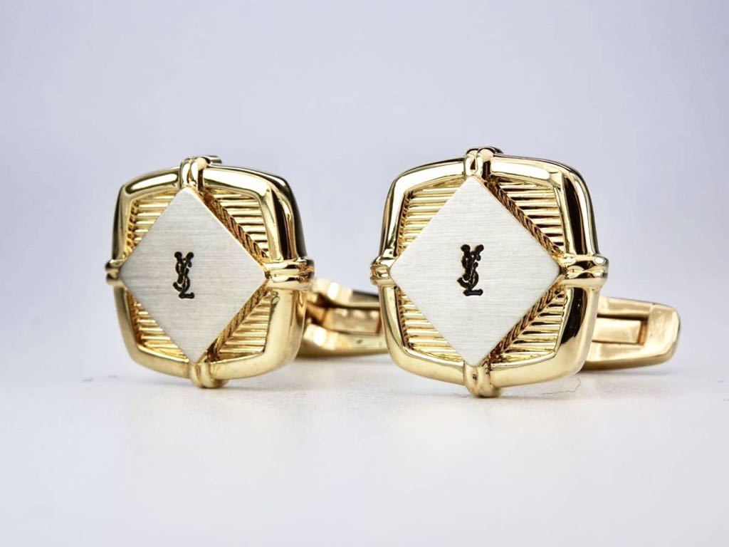 イブサンローラン ＹＳＬ シルバー ゴールド カフス カフリンクス cufflinks イヴサンローラン Yves Saint Laurentの画像2