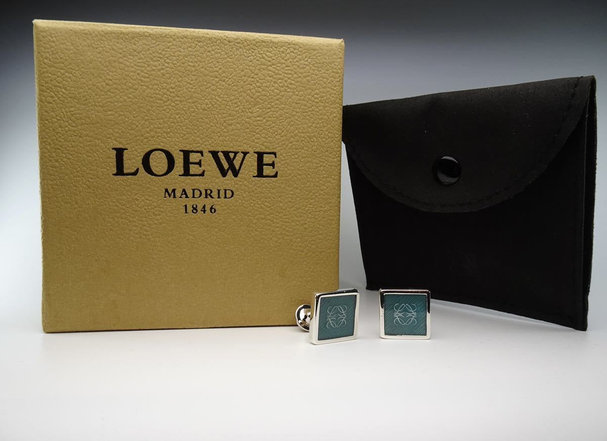 LOEWE スターリングシルバー925 ブルー アナグラム スクエア LOEWE スターリングシルバー925 ブルー アナグラム スクエア