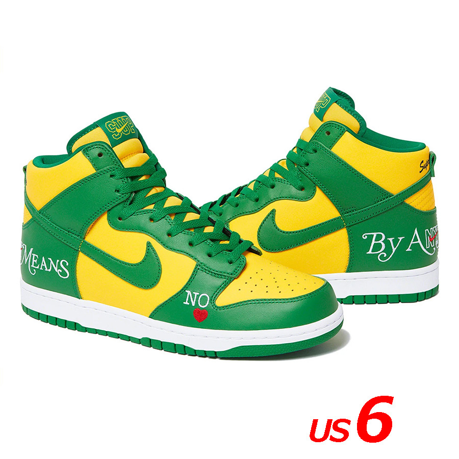 ☆新品☆Supreme Nike SB Dunk High QS By Any Means Yellow [DN3741-700] 24.0(US6)  シュプリーム×ナイキ ダンク ブラジル