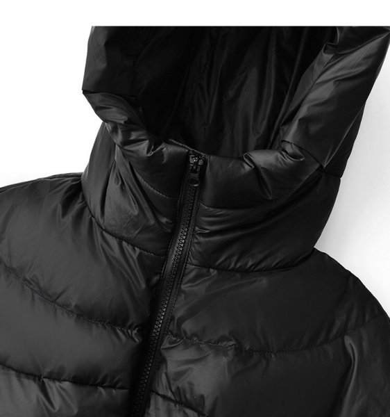新品軽量暖かい女性大人キャジュアルコート90％ダウンジャケット黒XL_画像8