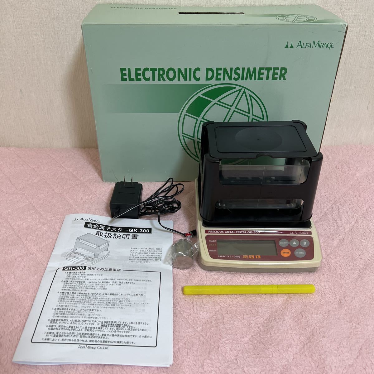 美品】アルファミラージュ 貴金属テスター GK-300 比重計 測定器 金
