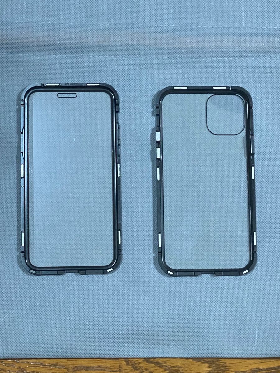 iPhone11pro ケース 磁気吸着ケース前後の透明両面強化ガラス アイフォン11pro ケース 