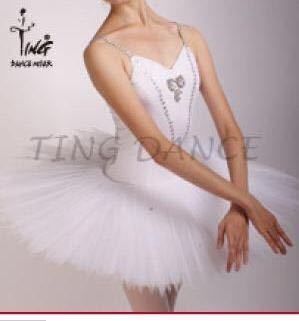 可愛い白いお姫様系♪大人 S☆バレエ舞台衣装♪8層チュチュ♪白&シルバービーズ♪