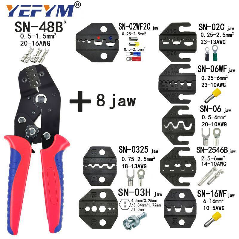 圧着プライヤーセットSN-48BS(= SN-48B + SN-28B) 顎キット2.8 4.8 6.3 VH3.96/チューブ/絶縁端子電気クランプ最小ツール_画像10