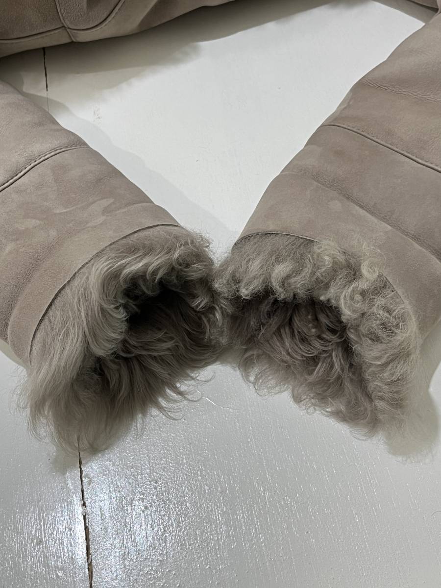 [TAKEHARA CLOTHING]tos Carna fur ram leather real mouton coat light grey light gray 