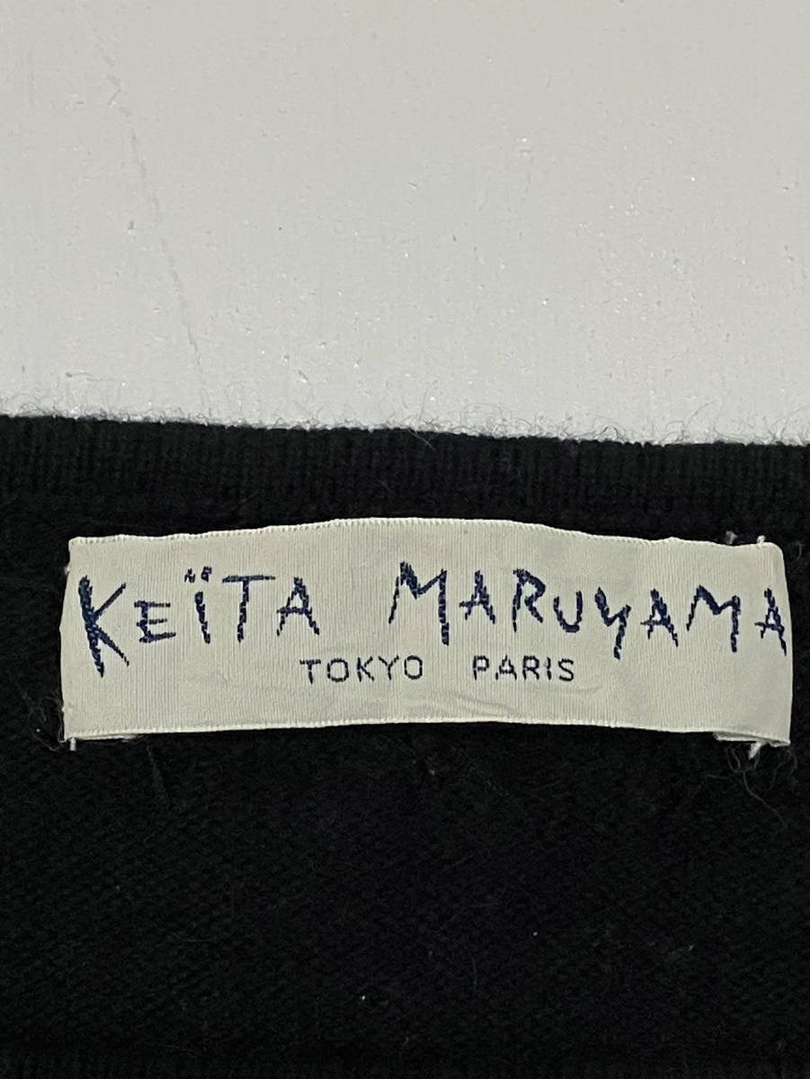 【KEITA MARUYAMA】ケイタマルヤマ ビジュー バードデザイン 半袖 アンゴラ混ウール ニットセーター 黒 ブラック レディース_画像6