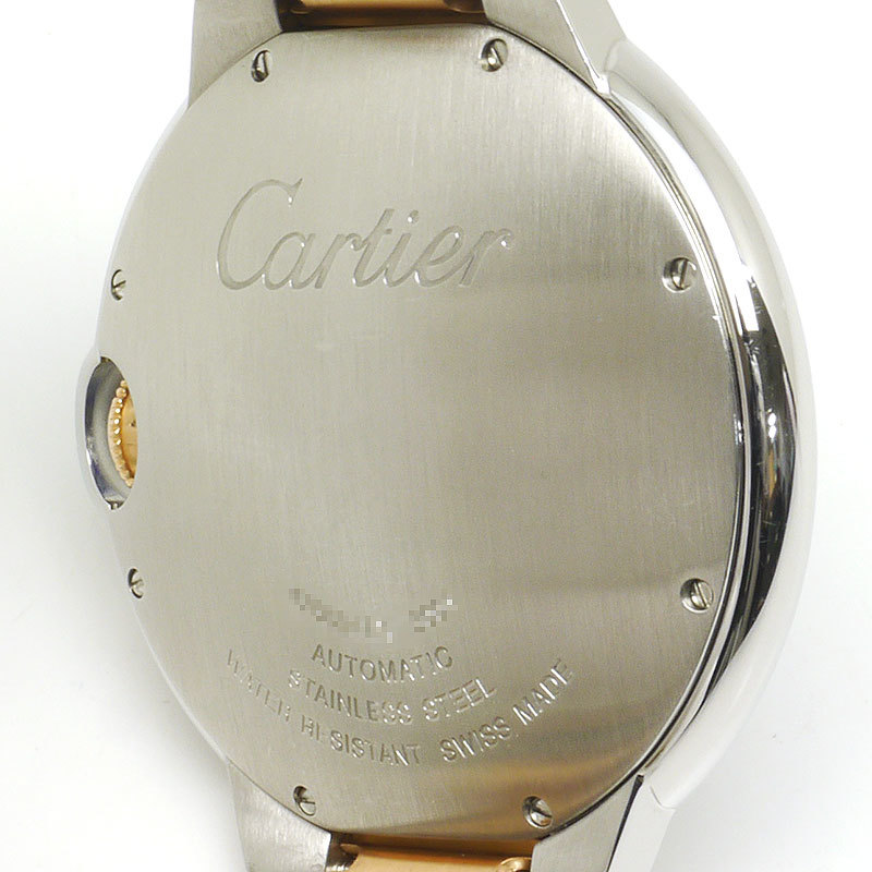 カルティエ Cartier バロンブルーLM W6920032 自動巻き SS/PG ピンクゴールド コンビ ブラウン文字盤_画像7