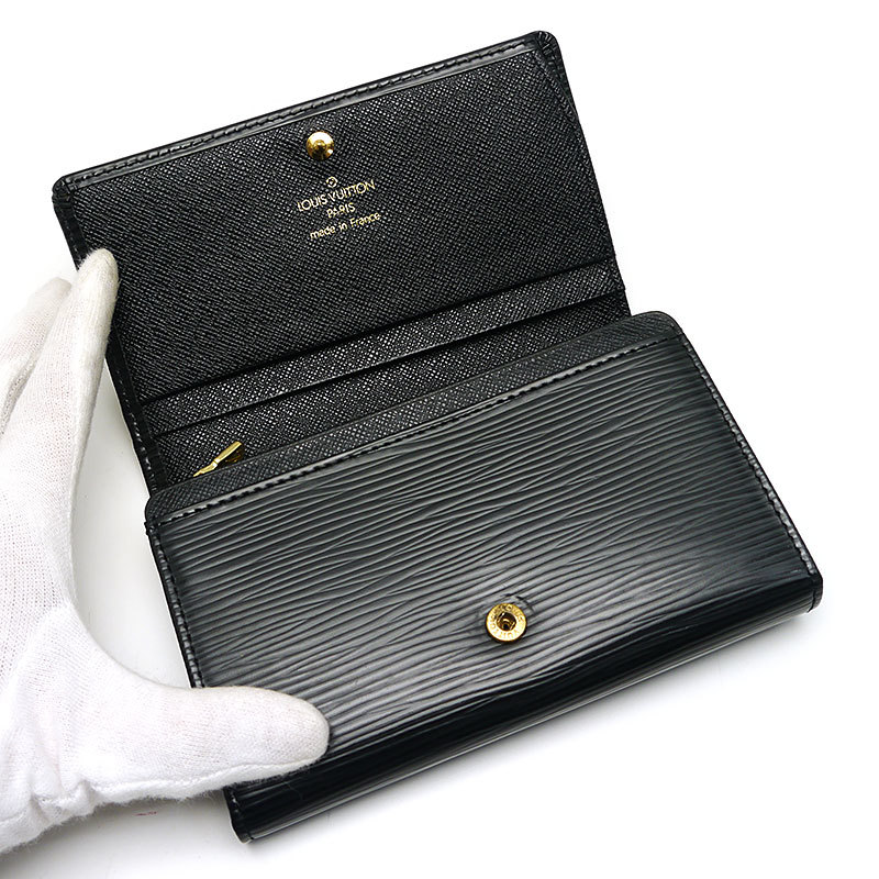 ルイヴィトン Louis Vuitton LV ポルトフォイユ・トレゾール M63972 エピ メンズ 二つ折り財布 保存袋付_画像4