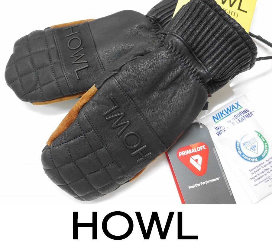 新品】23 HOWL SEXTON MITT BLACK M 正規品 ハウル 本革 スノーボード ミトン グローブ