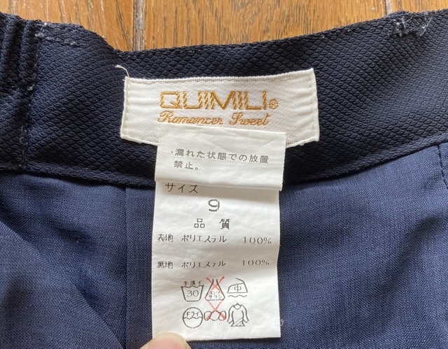 【美品】レディース　ゴルフ　QUIMILI キュロット　膝丈パンツ　シンプル　紺色　9号サイズ　Mサイズ　_画像5
