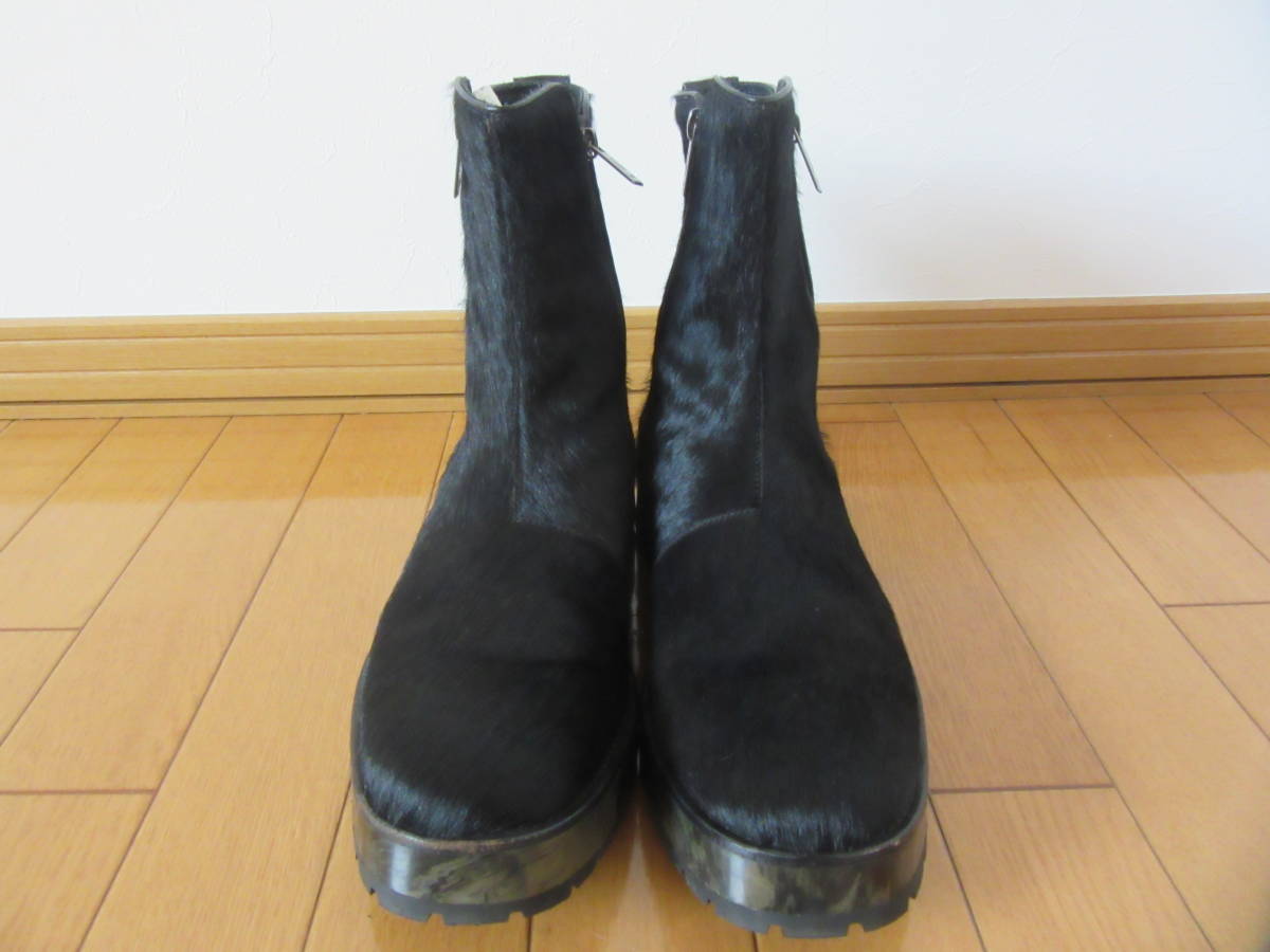 EMPORIO ARMANI エンポリオアルマーニ　靴　黒　ファーブーツ　27cm　送料無料