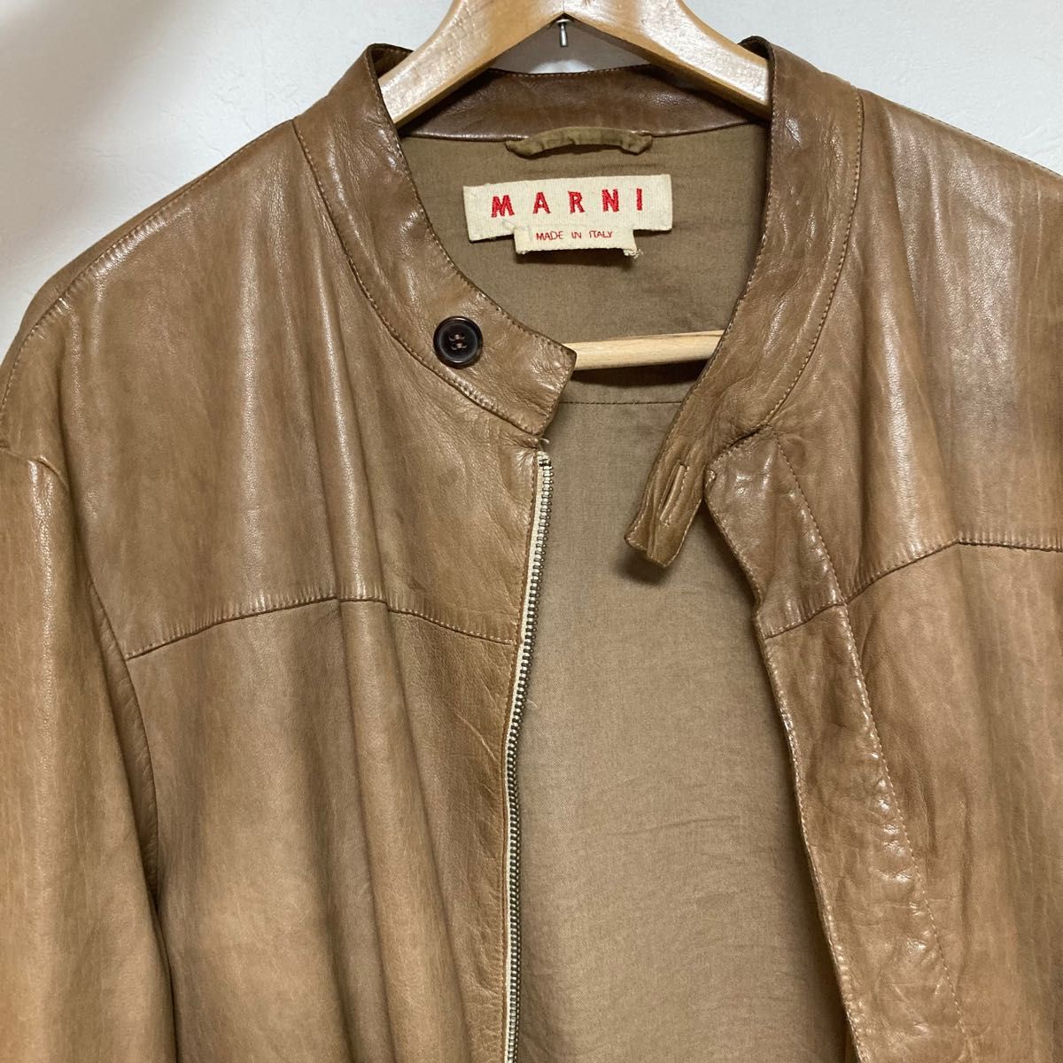 マルニ　marni レザージャケット　ライダース　本革　貴重　ヴィンテージ　48 LEATHER 正規品　バーニーズ　マルジェラ