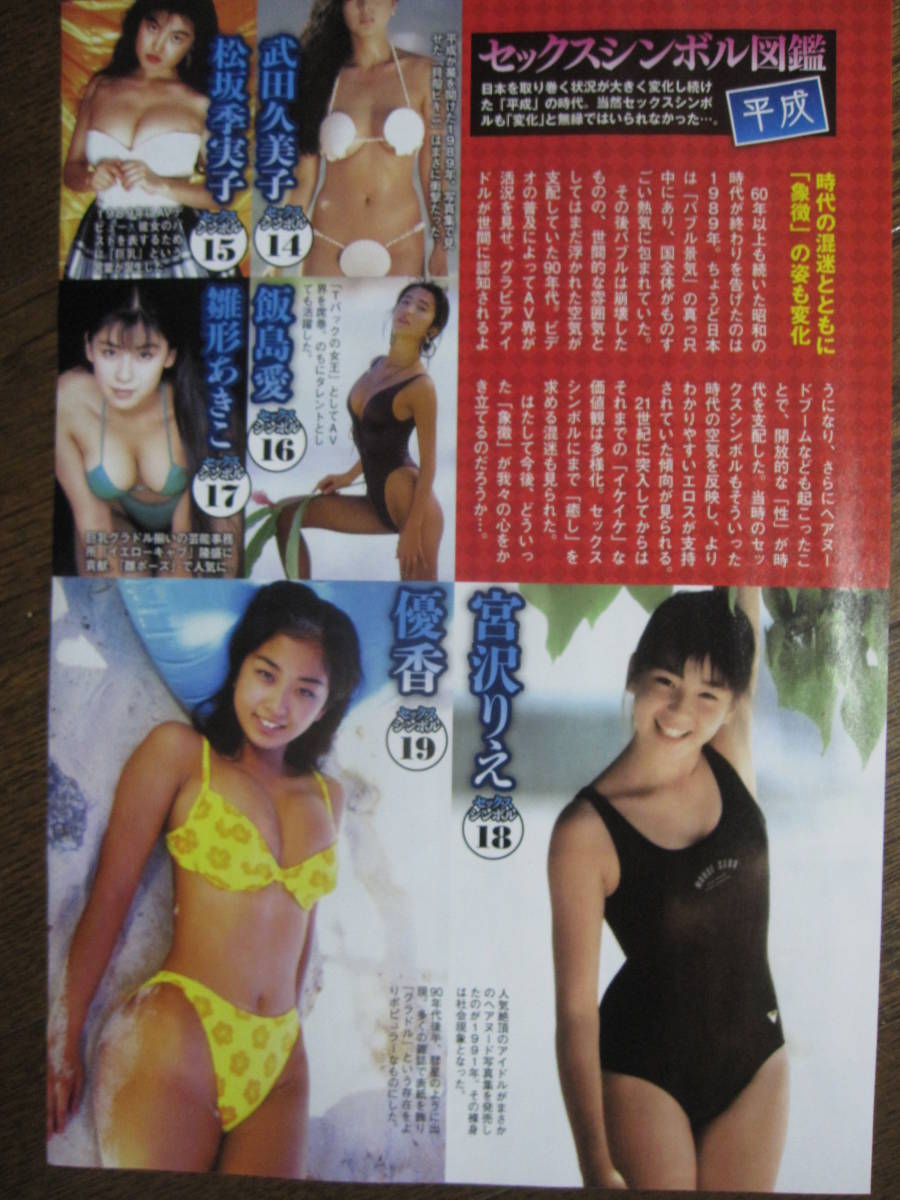 切り抜き（401a-6）宮崎美子　山口百恵　児島美ゆき　美保純　小川ローザ　松坂慶子　宮沢りえ　優香　雛形あきこ　武田久美子_画像2