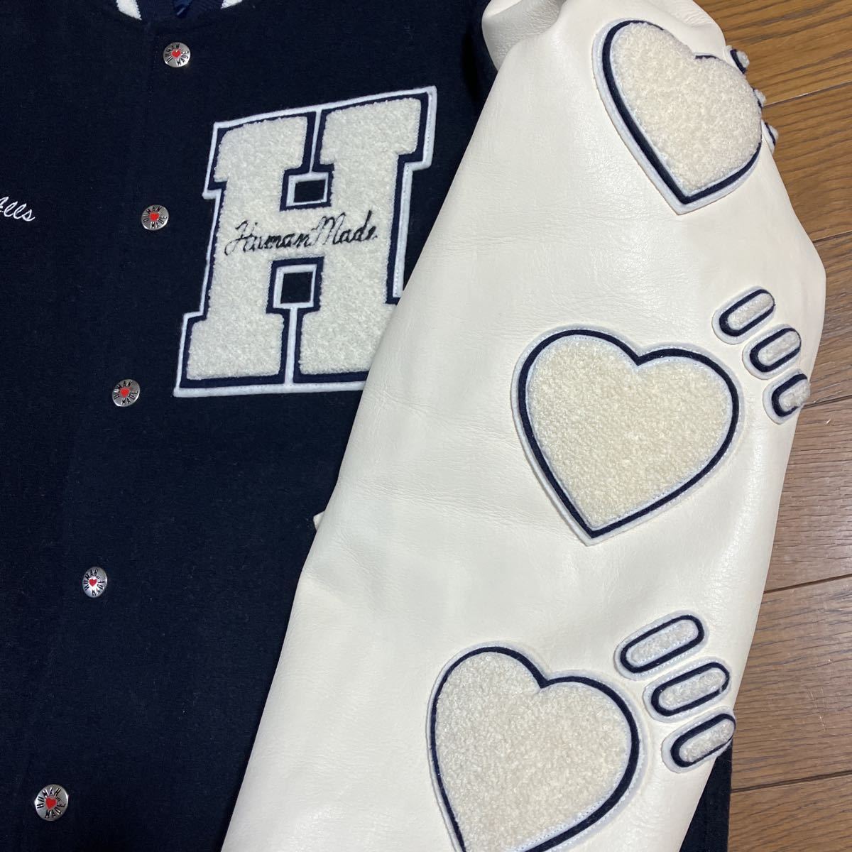 HUMAN MADE / VARSITY JACKET スタジャン 紺(M) ヒューマンメイド