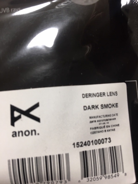 ★処分 2017 anon アノン DERINGER LENS 交換レンズ DARK SMOKE_画像3