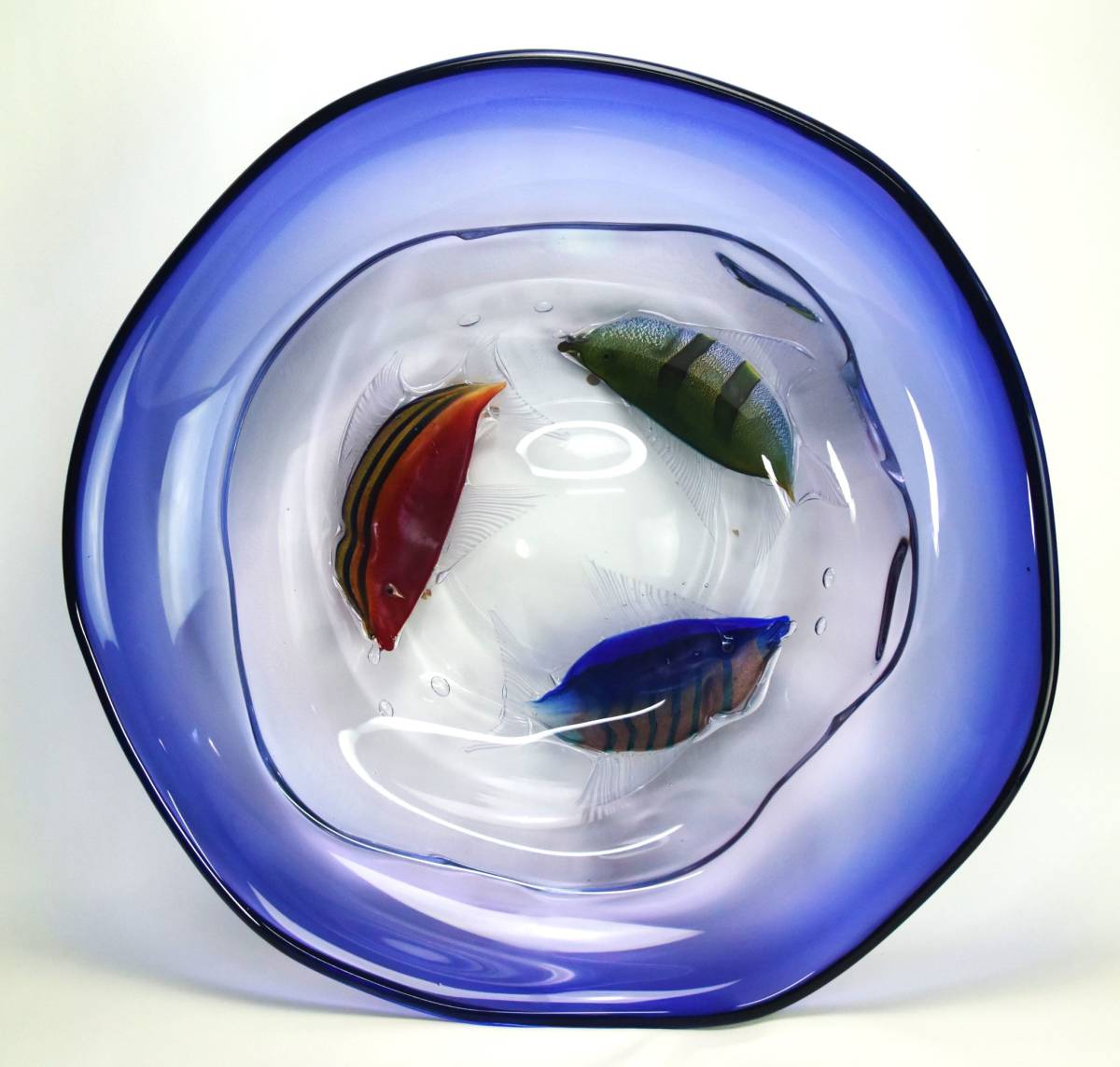 Murano Italy ムラノ　ムラーノ　イタリア　ベネチアンガラス　アクアリウム　Aquarium　センターピース　大皿　60㎝