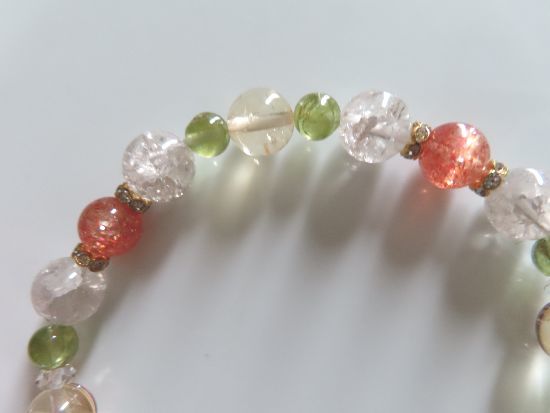  sun Stone, citrine, peridot, smoky quartz, crystal. bracele 