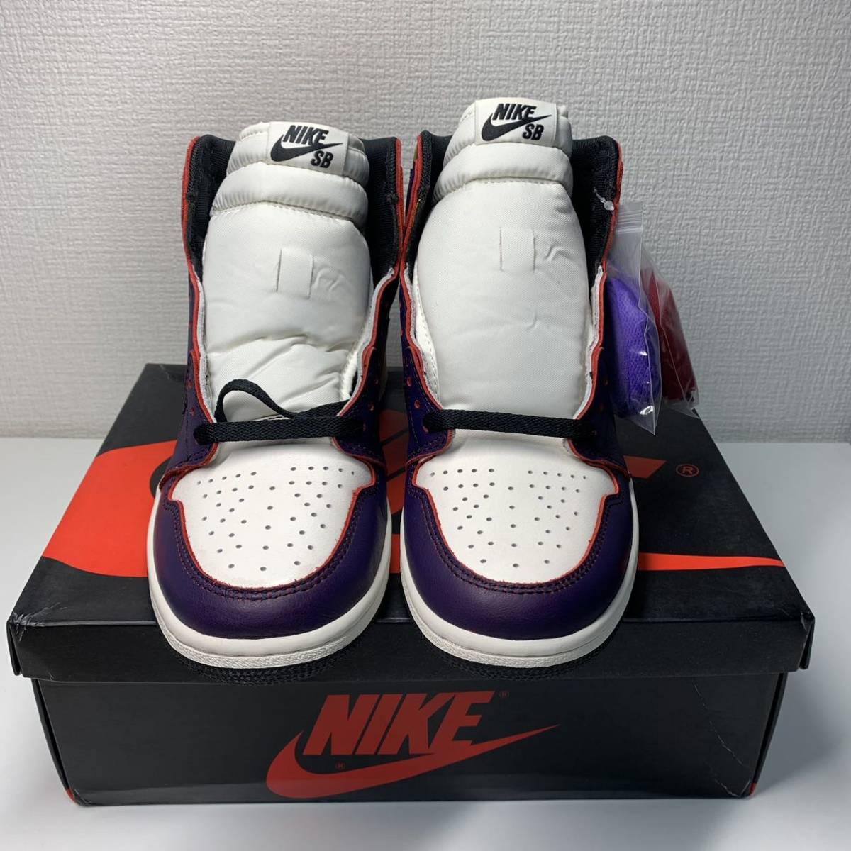 【NIKE】 AIR JORDAN 1 RETRO HIGH OG DEFIANT LA to CHICAGO COURT PURPLE/SAIL-UNIVERSITY GOLD 26.5cm_画像1