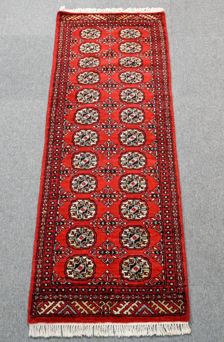 廊下敷きパキスタン手織り絨毯　ランナー size:189×65cm