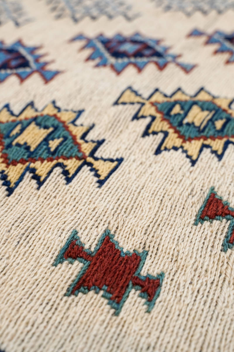 高品質ペルシャ 手織りキリム size:216×148cm トライバルラグ