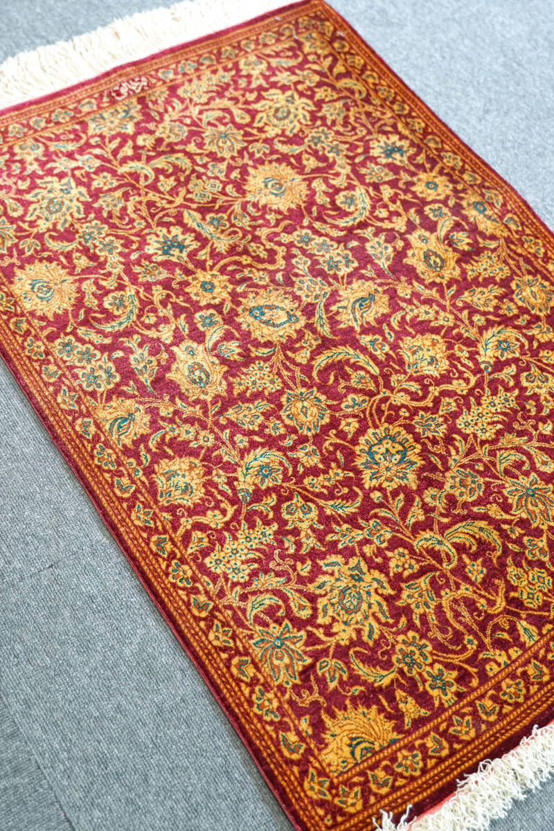 上質風合い ペルシャ 手織り カーペット クム産 ペルシャ絨毯の本場