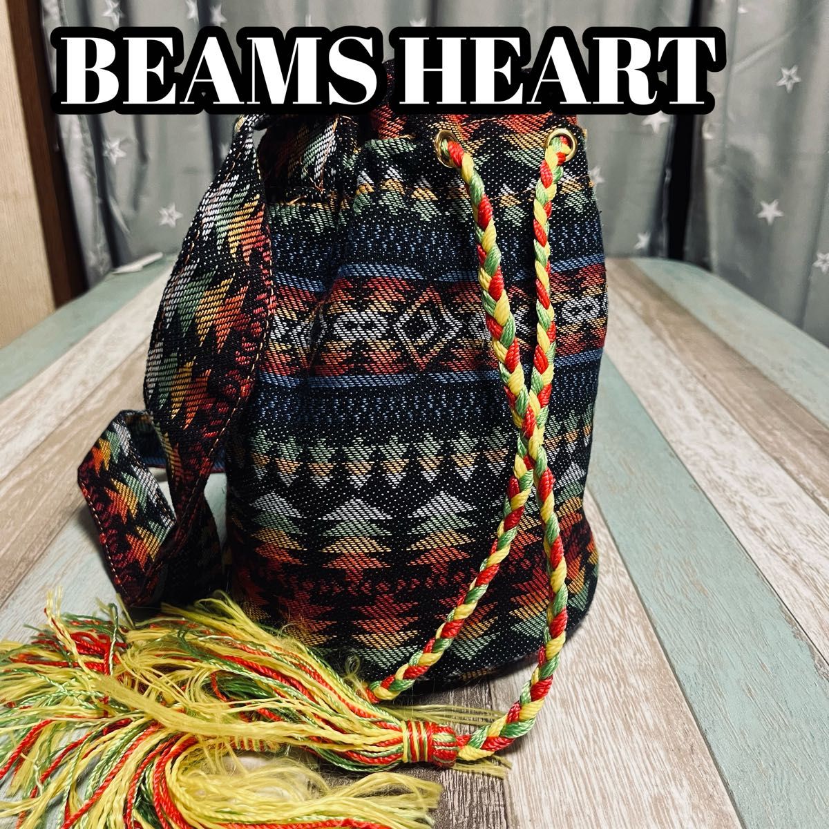 BEAMS HEART（ビームスハート）巾着型ショルダーバッグ