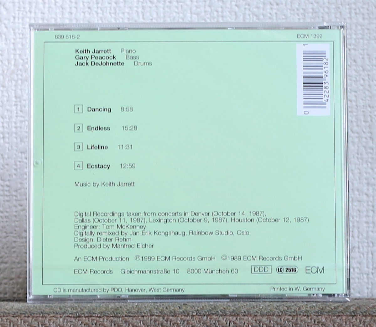 CD/ドイツ製/ECM/JAZZ/キース・ジャレット/チェンジレス/ゲイリー・ピーコック/ジャック・ディジョネット/Keith Jarrett/Changeless_画像2