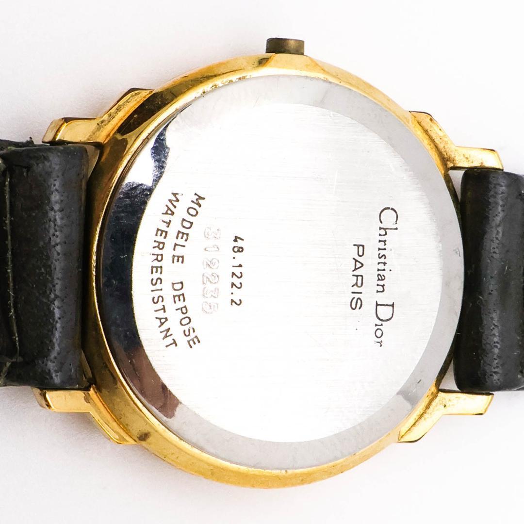 訳アリ》Christian Dior 腕時計 ホワイト レザー ヴィンテージ
