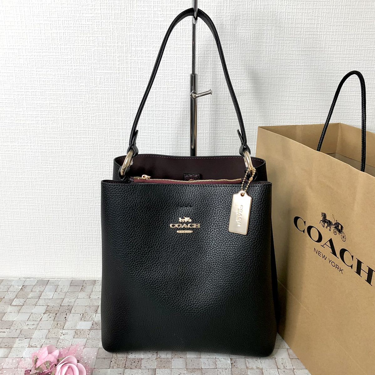 新品・未使用】COACH トート ハンドバッグ ショルダーバッグ ロゴ黒