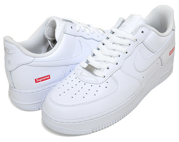 supreme white air force 1s