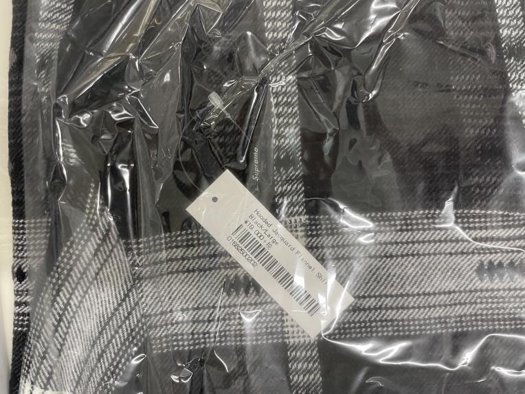 新品 Lサイズ Supreme Hooded Jacquard Flannel Shirt Black シュプリーム フーデッド ジャガード フランネル シャツ ブラック_画像2