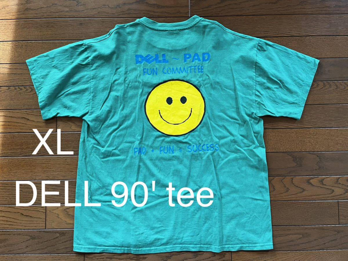 90' VINTAGE DELL 企業 Tee Apple スマイル　デルコンピューター　smile シングルステッチ