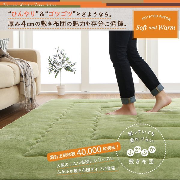 ..W...! soft smooth . mites flannel *MELT* kotatsu futon 2 point set 4 shaku rectangle 60~80×90~120cm tabletop correspondence ( wine red )