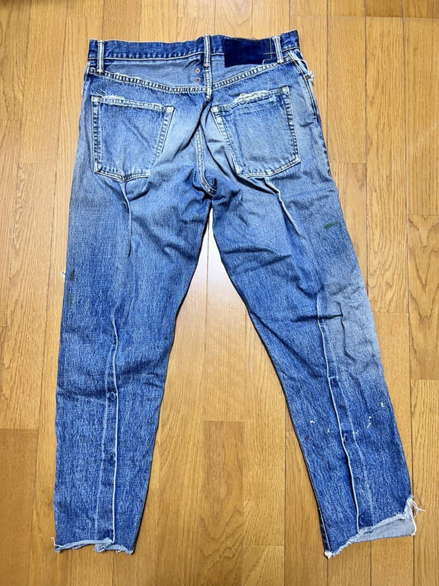 SPOT PEERLESS VISVIM JOURNEYMAN PANTS TACKED CRASH サイズ1 INDIGO デニム ジャーニーマン パンツ クラッシュ ICT ビズビム ピアレス_画像2