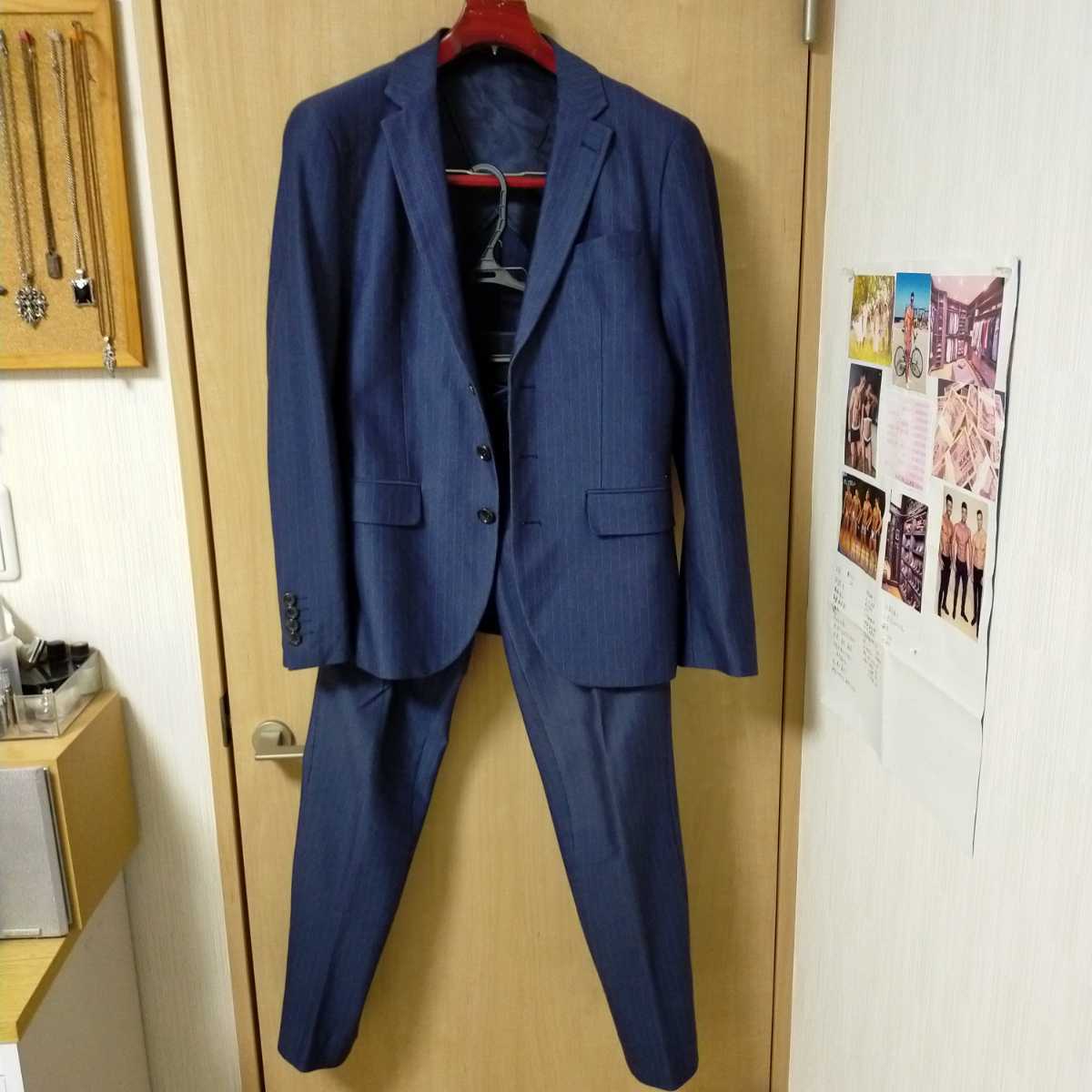 ヤフオク! - アーバンリサーチ スーツ ネイビーストライプ 38
