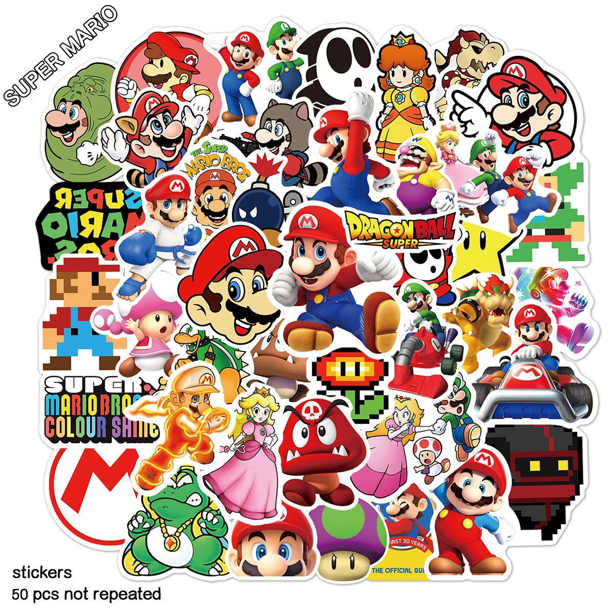 新品 ゲーム SUPER MARIO スーパーマリオ 防水ステッカー 大きめ 新品 ゲーム SUPER MARIO スーパーマリオ 防水ステッカー 大きめ