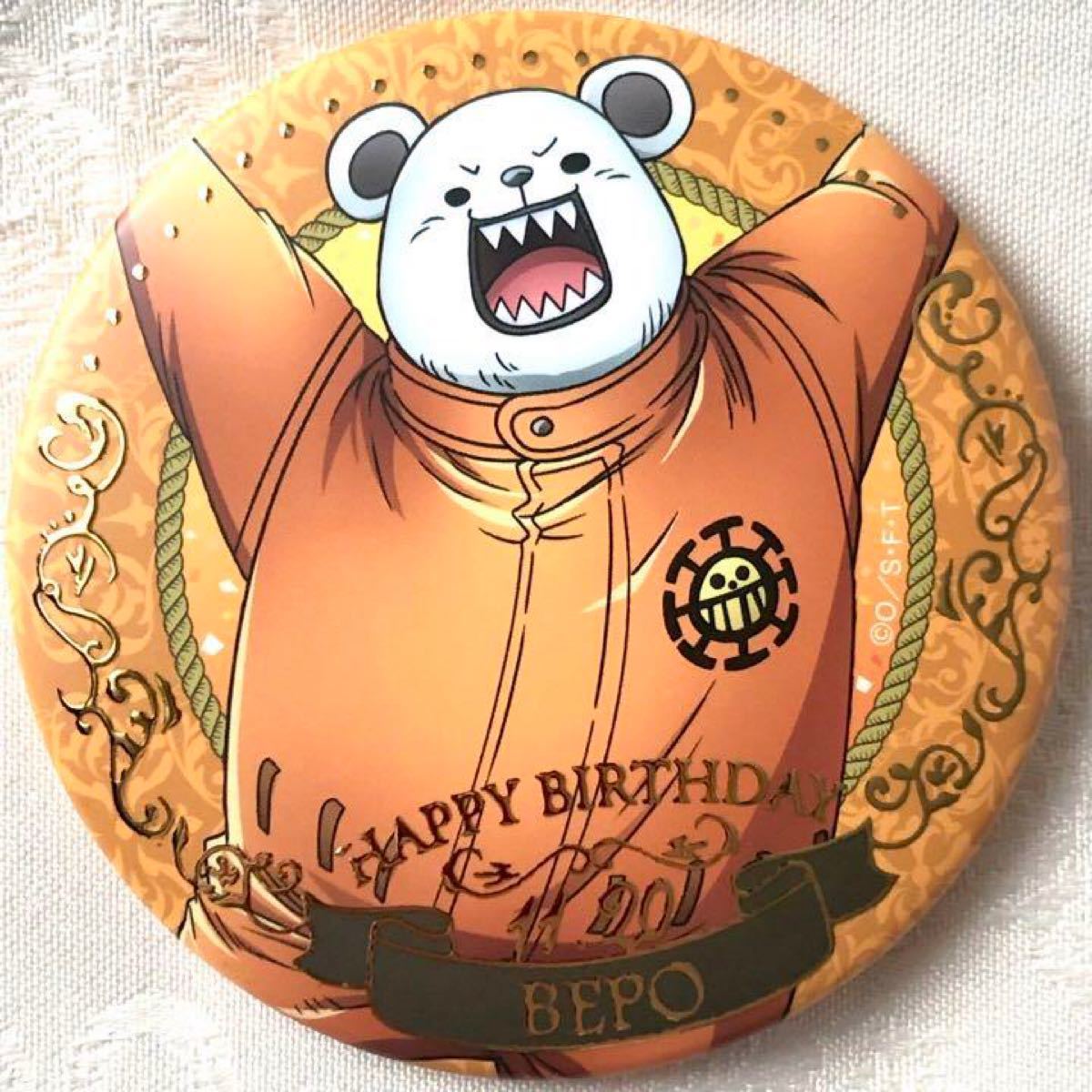 ワンピース ベポ バースデー ジュエリー 缶バッジ 麦わらストア ワンピース ベポ バースデー ジュエリー 缶バッジ 麦わらストア
