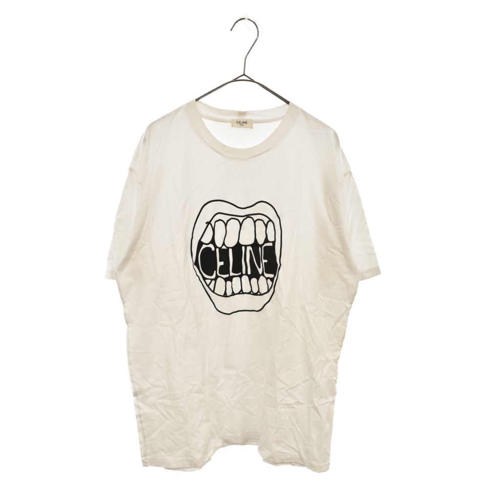 セリーヌ 21SS MIYASHITA PARK POP UP STORE限定 ポップアップ リップロゴ半袖Tシャツ ホワイト
