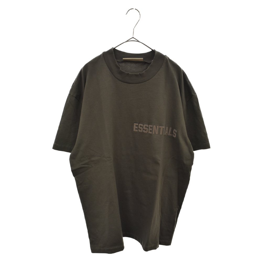 エフオージー エッセンシャルズ 1POINT LOGO SS TEE フロッキーロゴ半袖Tシャツ ブラック_画像1